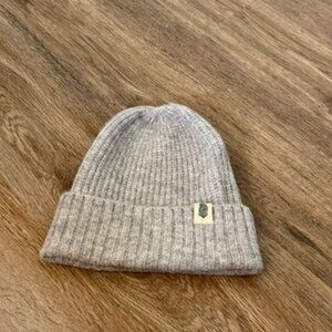 Vera Bradley Light Gray Ribbed Knit Beanie with Fold-over Cuff | One Size